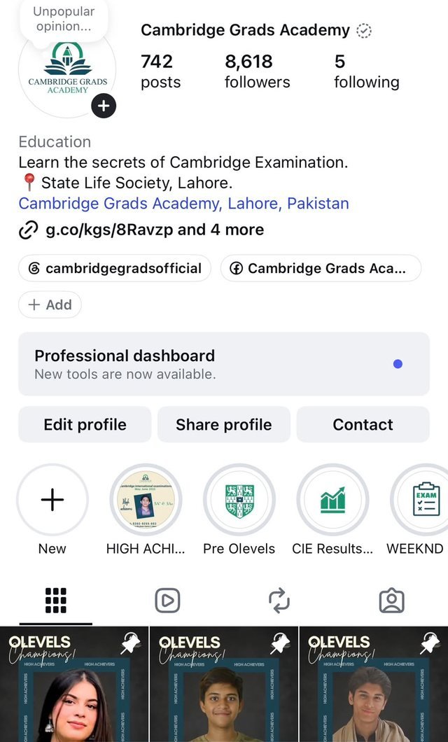 The Cambridge Grads Academy profile on Instagram