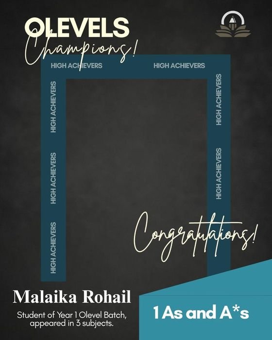 Malaika Rohail &mdash; 1 A / A* in the May 2026 Cambridge O Levels