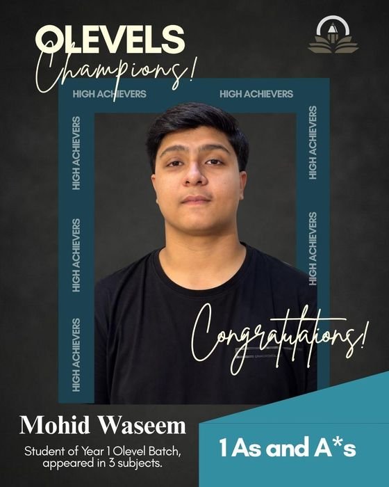 Mohid Waseem &mdash; 1 A / A* in the May 2026 Cambridge O Levels