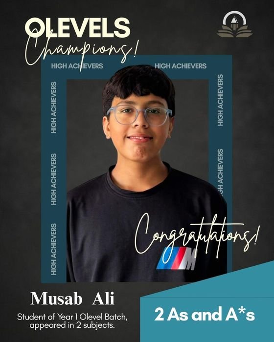 Musab Ali &mdash; 2 As and A*s in the May 2026 Cambridge O Levels